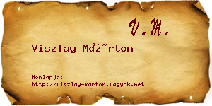 Viszlay Márton névjegykártya