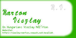 marton viszlay business card